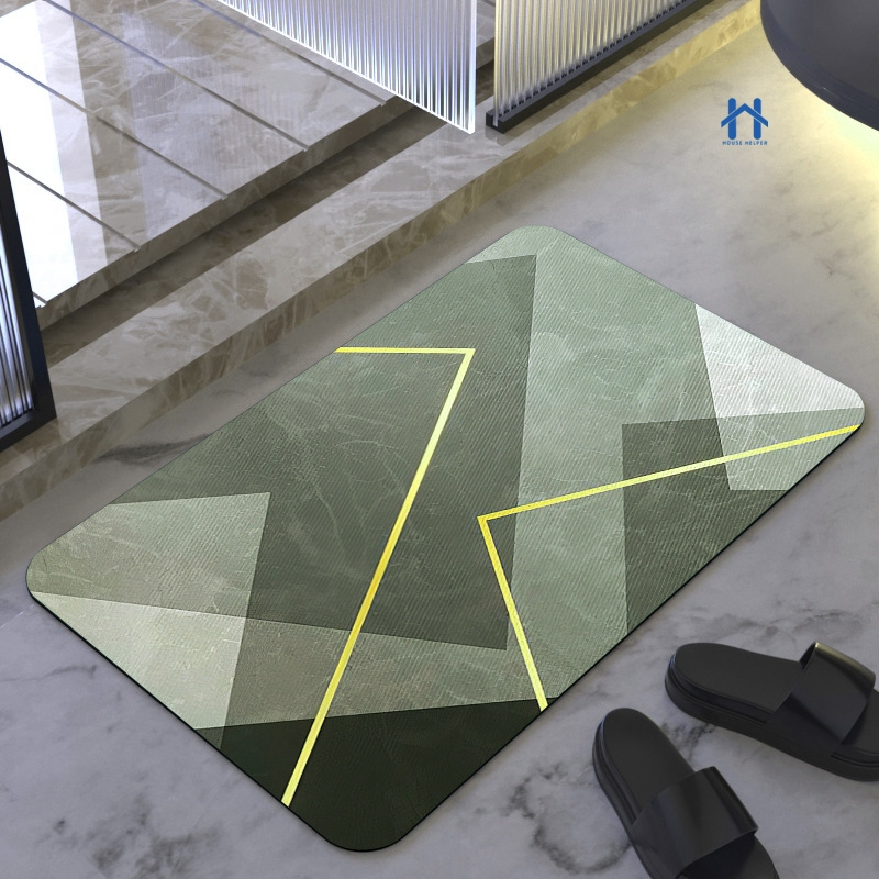 Tapete De Banheiro Quadrado Absorve Água Antiderrapante Secagem Rápida 38x58cm