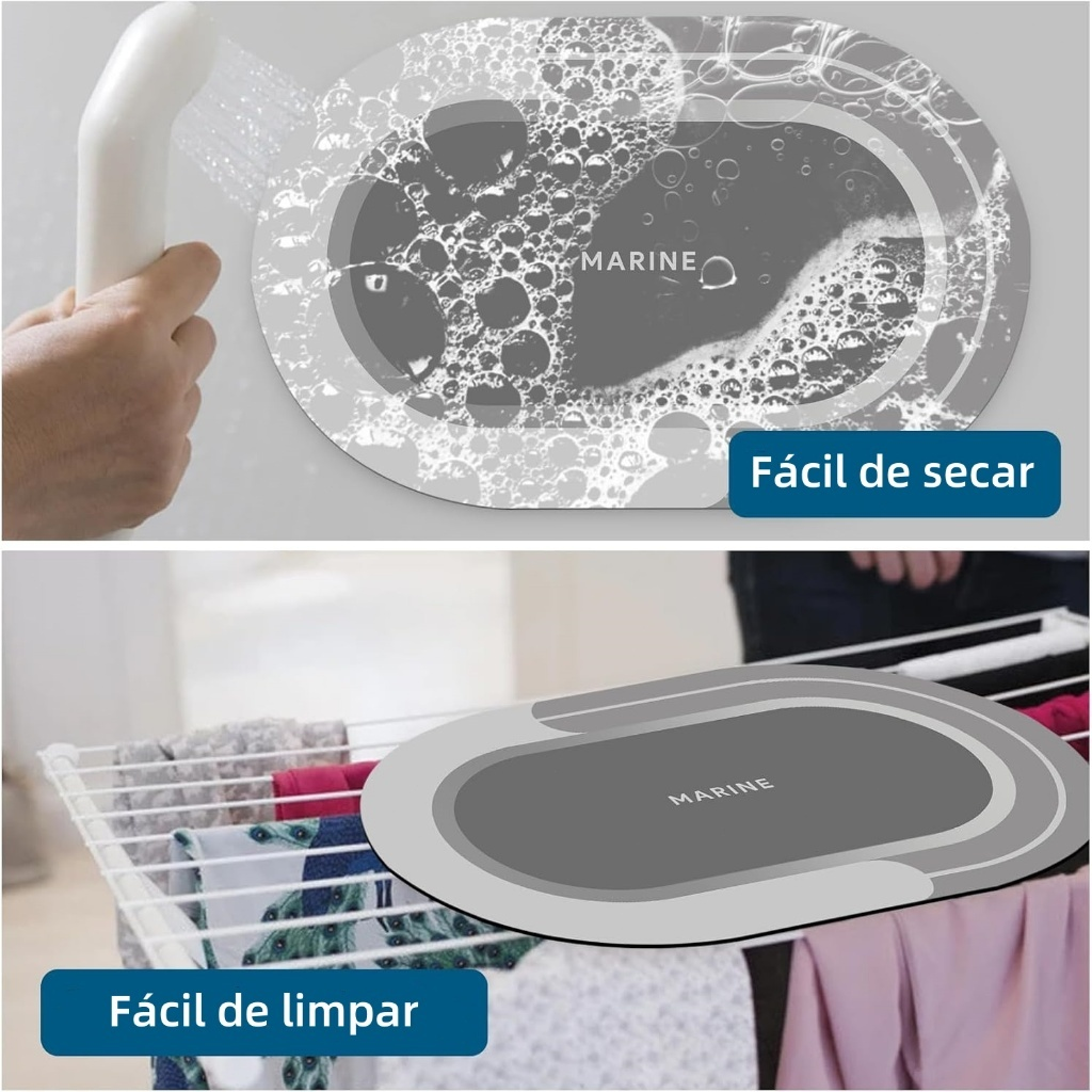 Tapete Banheiro Super Antiderrapante Absorvente de Secagem Rápida Para Banheiro/Cozinha